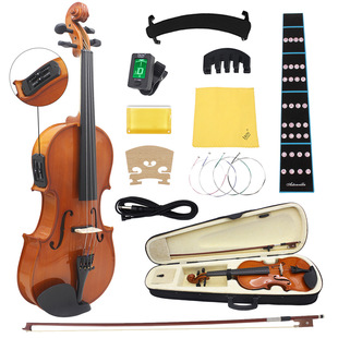 Foreign trade violin electroacoustic violin EQ violin solid wood violin children adult beginner 4/4 violin