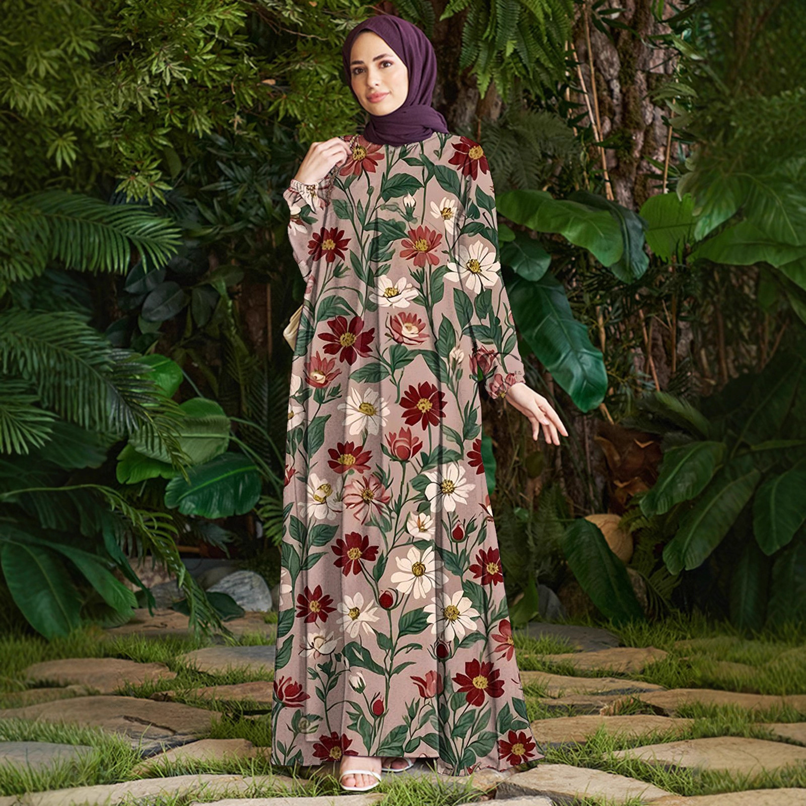2025 Autumn New Fashion Print Dress for Women Polyester Cross Border Foreign Trade Suitable for Europe And America_voghion.com