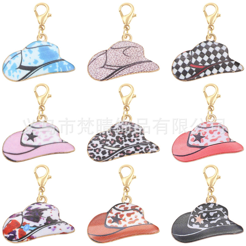 Cross-Border DIY Western Cowboy Hat Accessories, Bracelet Pendants, Alloy Ornaments, Hanging Decorations, Earrings, Keychains Cross-Border DIY Western Cowboy Hat Accessories, Bracelet Pendants, Alloy Ornaments, Hanging Decorations, Earrings, Keychains