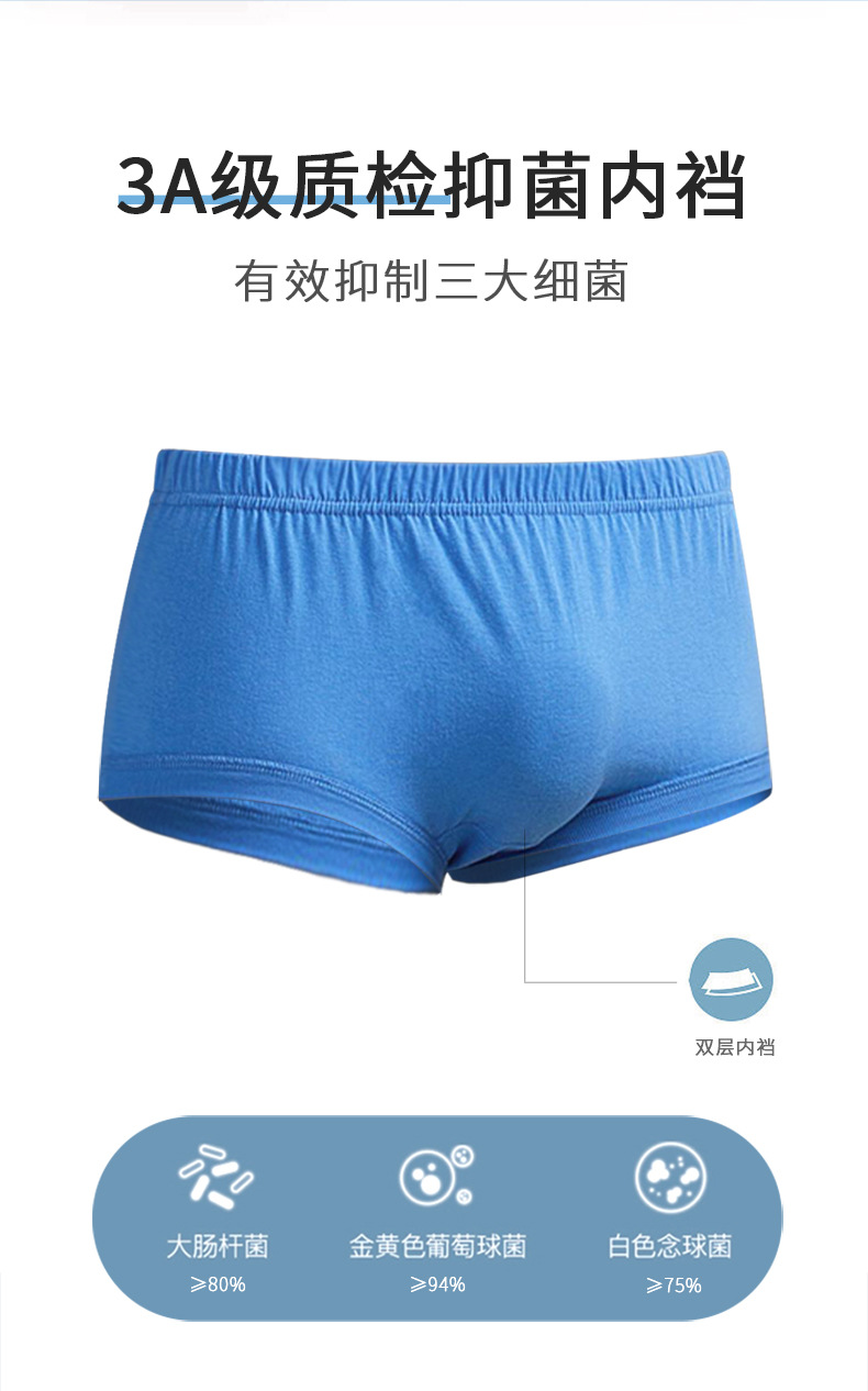 中老年纯棉男士内裤老人抗菌宽松三角短裤加大码肥佬全棉底裤批发详情4