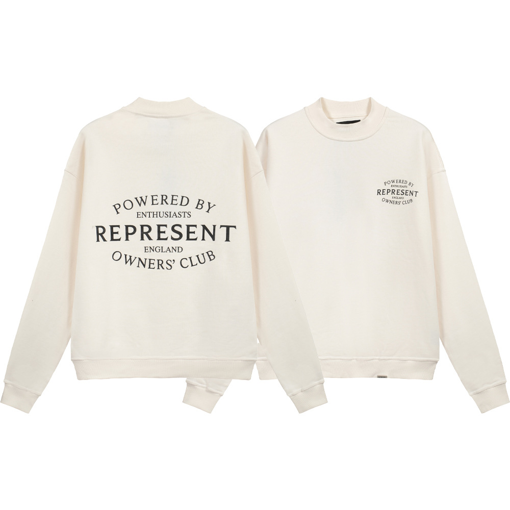 Represent logotipo del club sello impresión transfronteriza nuevo estilo americano de calle alta hombre suelta sudadera con capuz