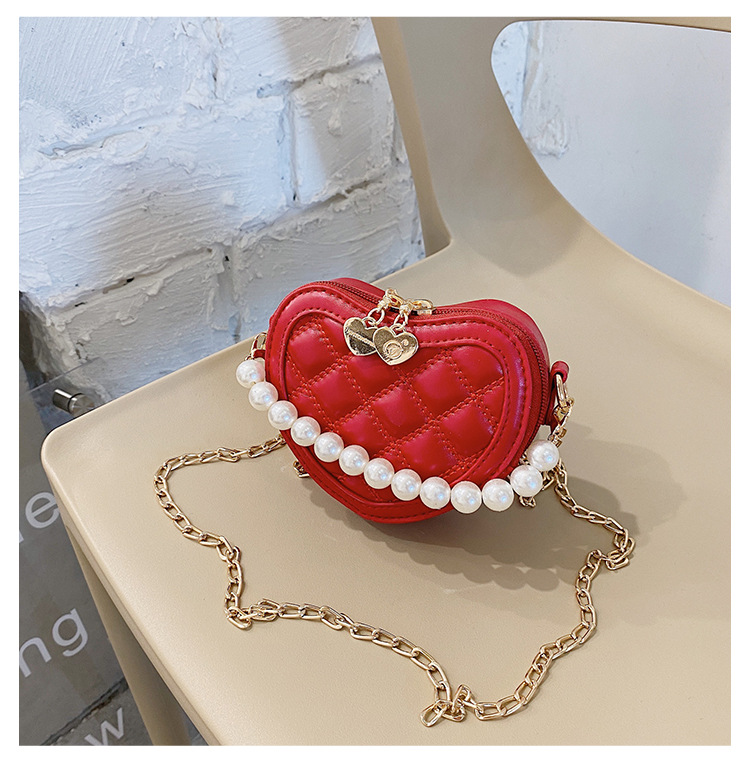 Lingge Pearl Chain Children's Bag Fashion One-shoulder Messenger Bag Coin Purse display picture 37