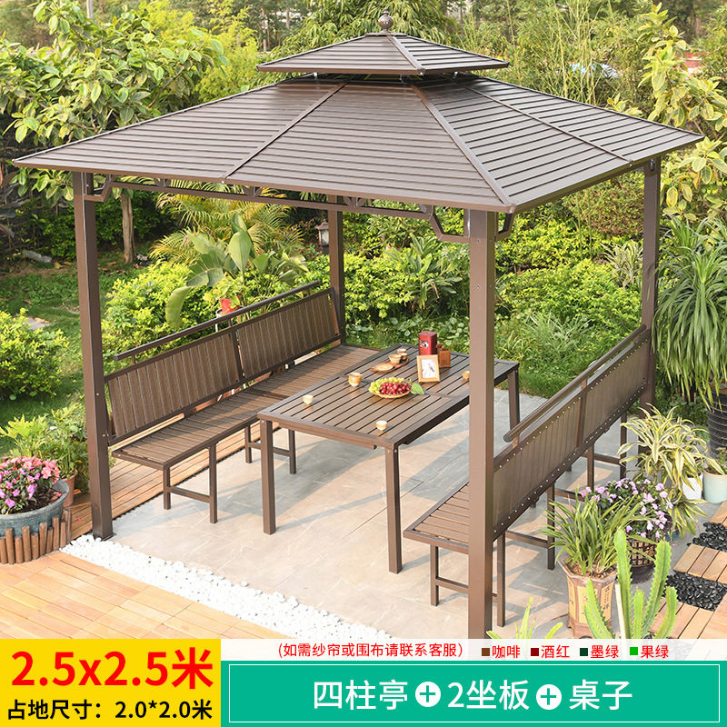 Pabellón al aire libre techo galvanizado pabellón tienda de campaña villa patio jardín terraza punto escénico ocio sombrilla gran cobertizo