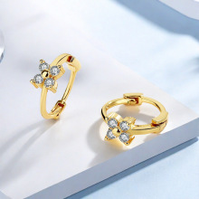 日韩新款精致镶锆小巧设计耳圈简约百搭超仙耳环网红小清新耳饰