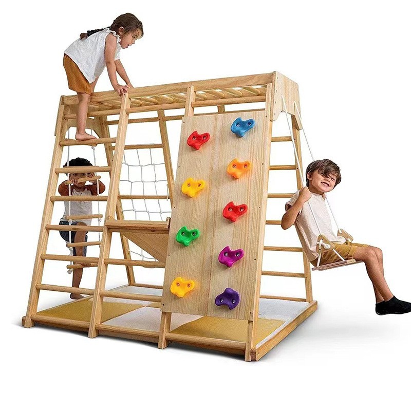 Transfronterizos de madera para niños climbing rack indoor parque infantil climbing rack montessori climbing juguetes diapositivos para niños