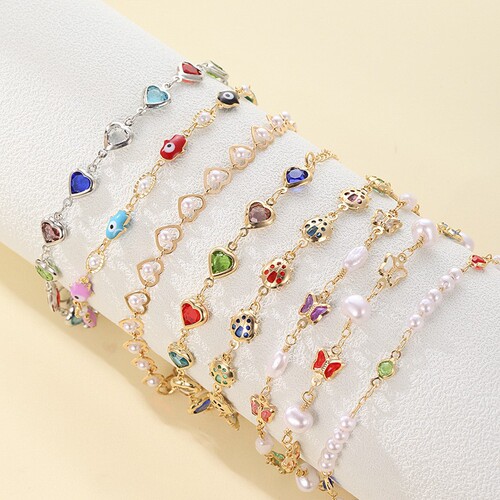 New European and American Niche Colorful Devil's Eye Bracelets—Stunning Gemstone Crystal Designs, Trendy for Women, Perfect for a Sophisticated Summer Look—Wholesale Available