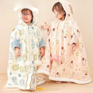 Baby's Cape Out Long Baby's Windbreaker Cotton-padded Coat Autumn and Winter Windshield Jacket Wipe