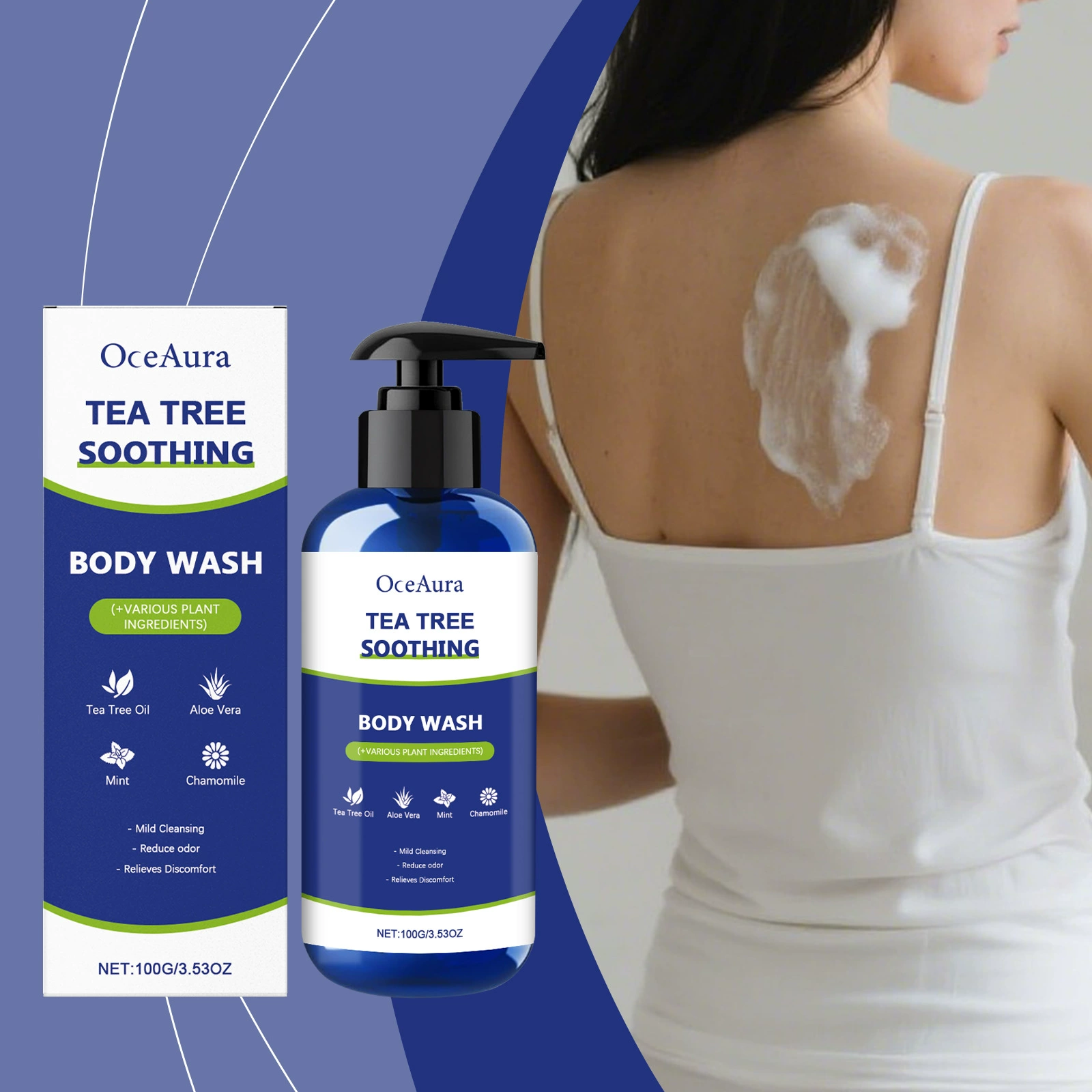 Гель для душа OCEAURA Tea Tree Care нежен, увлажняет, легкий и увлажняет, очищает и ухаживает за гладкой и нежной кожей.