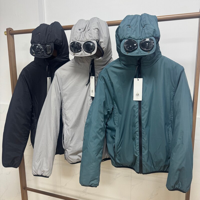 2026 Cross-Border High-End Cp Glasses Style Hooded Unisex Jacket with Cotton Lining, Warm Cotton Clothing, Trendy Cotton Coat, Cotton Padded Jacket