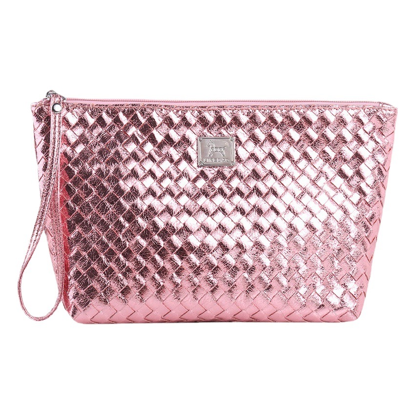 Bolsa de cosméticos de mano transfronteriza europea y americana bolsa de viaje tejida de moda bolsa de almacenamiento portátil bolsa de lavado logo puede ser añadido