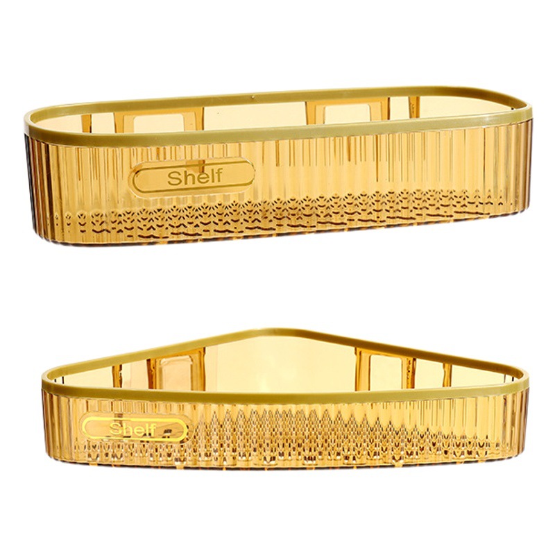 Baño ligero de lujo sin perforaciones estante de almacenamiento de triángulo inodoro baño Gel de ducha estante de almacenamiento montado en la pared