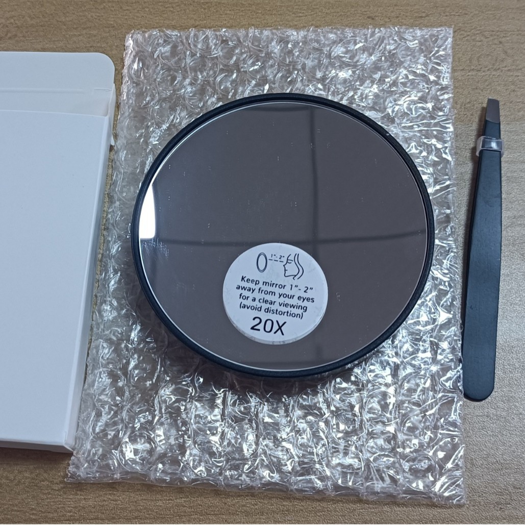 20 veces 30 veces 40 veces alto aumento spot 8.8cm3.5 pulgadas zoom pequeño espejo de maquillaje redondo espejo de baño de plástico