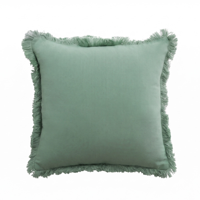 Moderno simple algodón sólido lino contra la funda de almohada silencioso viento multicolor cuadrado bordado encaje sala de estar oficina abraza funda de almohada image 14