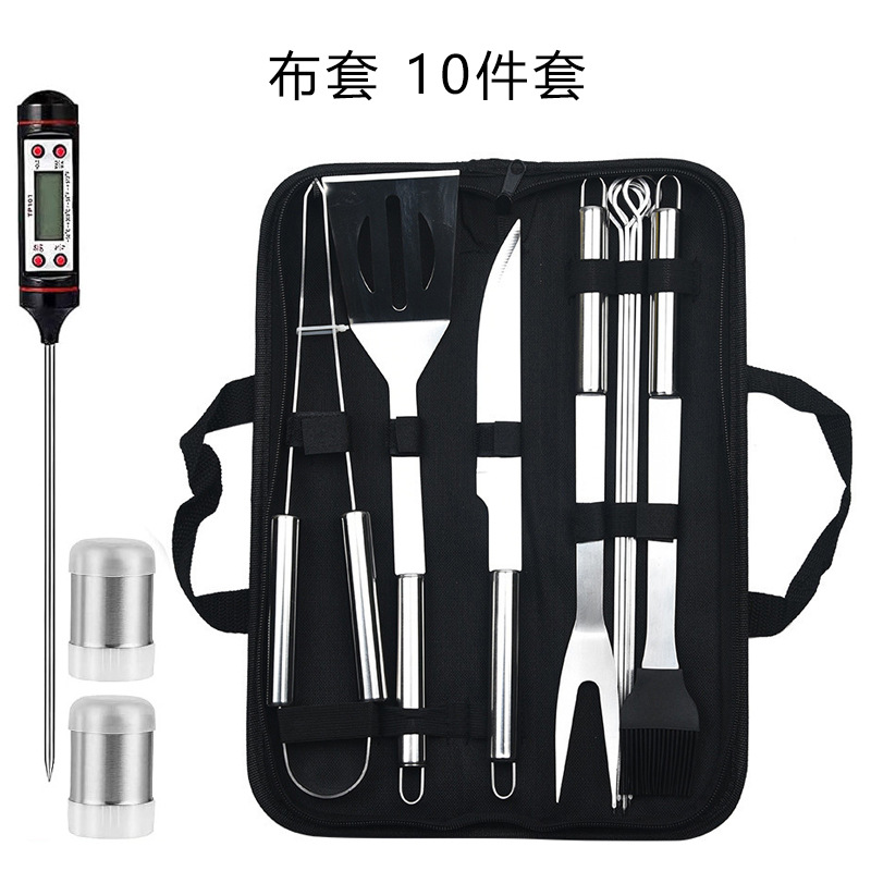 천 가방에 있는 10 조각 온도계