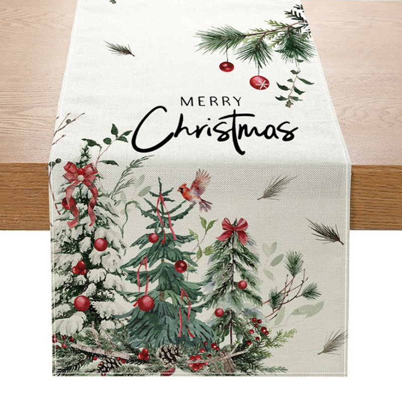 temujit クロスボーダー Amazon 新しいクリスマステーブルフラグ冬クリスマスプリントテーブルマットカスタマイズ可能|undefined