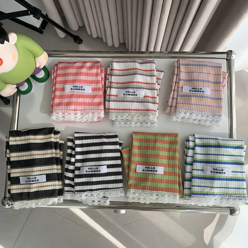 條紋蕾絲冰袖女夏天防曬袖套薄款防紫外線遮陽寬鬆騎行開車護手臂