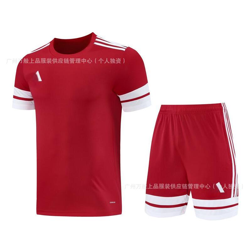 New Ad-Nd Short-Sleeved Round Neck Men's and Women's Sports Training Suit Football Export Summer Running Quick-Drying Casual Breathable