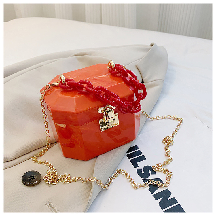 Women's Small Arylic Solid Color Vintage Style Classic Style Square Lock Clasp Box Bag display picture 9