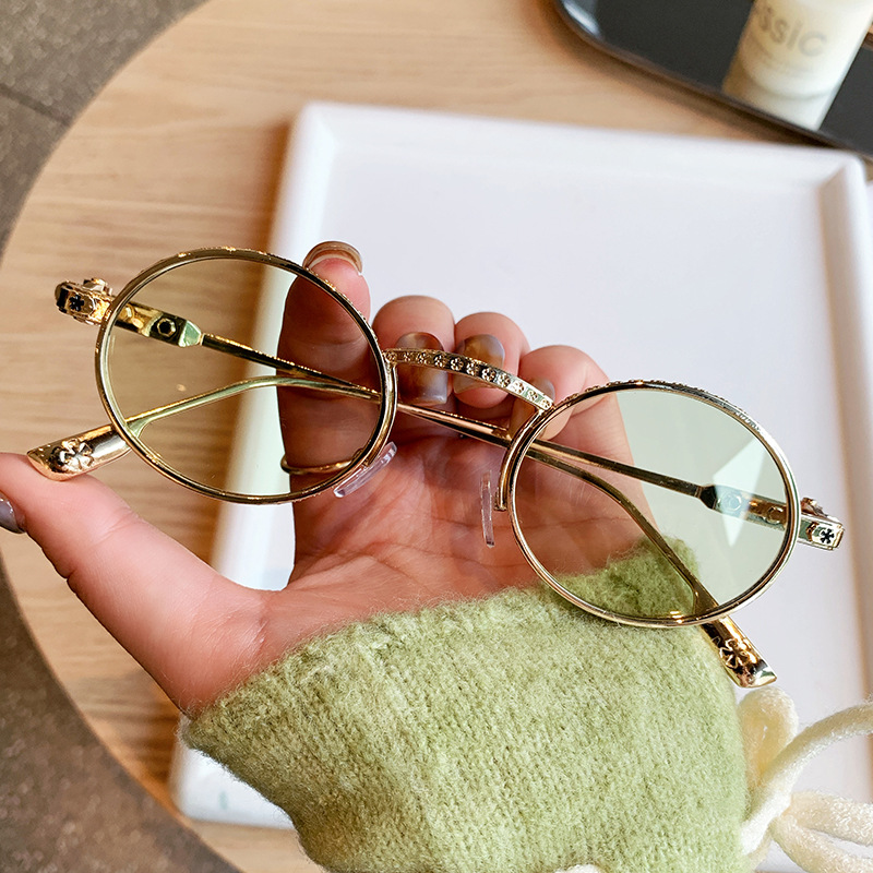 Women's Trendy Round Sunglasses Fashion Retro Small Frame Punk Street Style Glasses_voghion.com