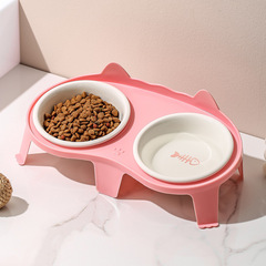 猫の碗の陶磁器の猫のたらいの猫の碗のペットの碗の斜口は頚椎を保護します。