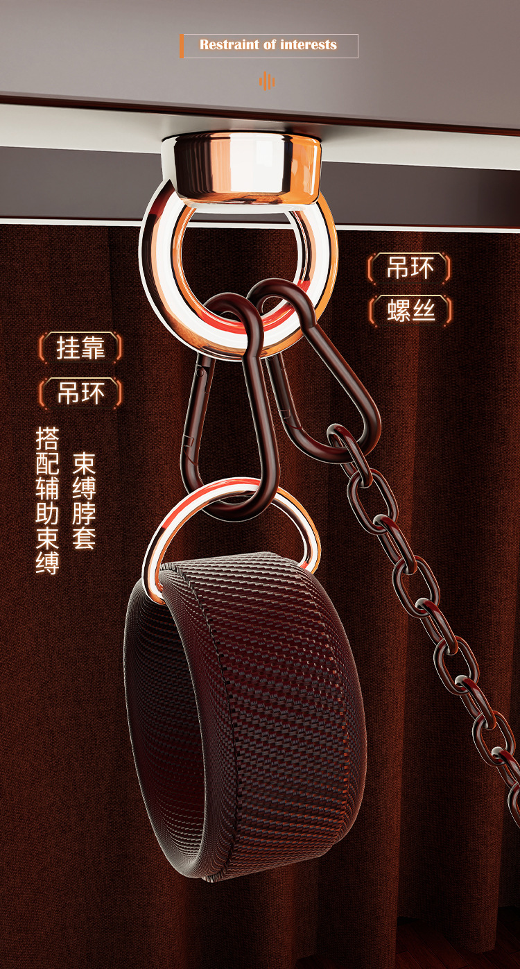 Jiuai SM Large Bondage Equipment for Couples, Black Iron and Alloy Restraint Frame — detail image 11