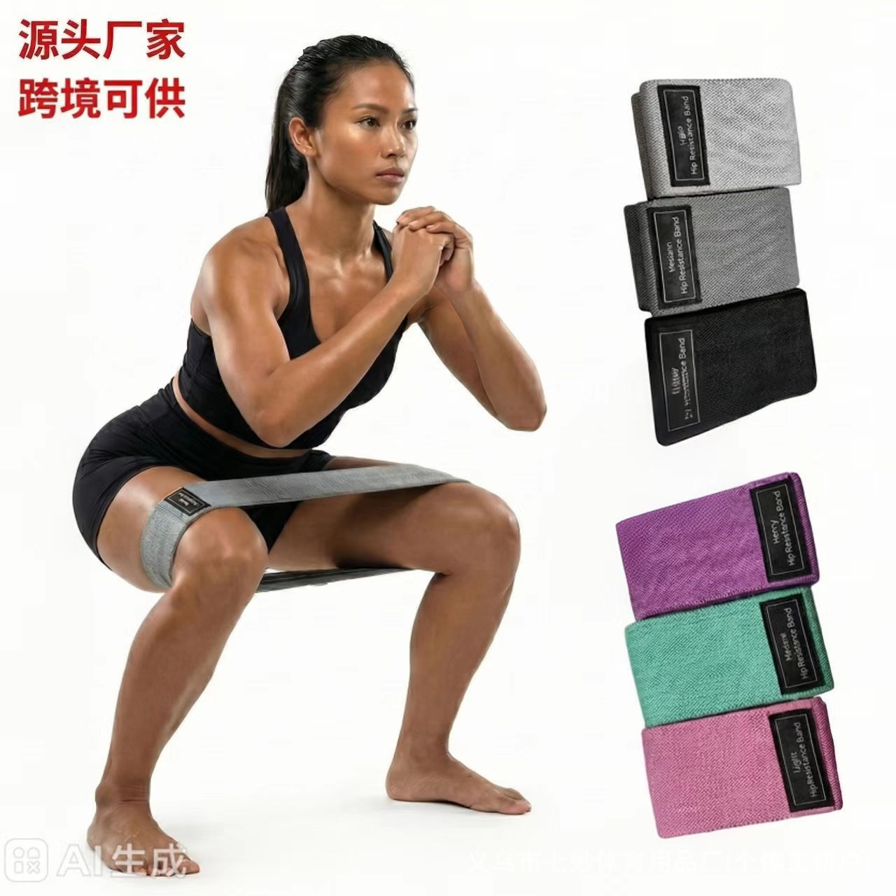 Cross-Border Squat Resistance Bands, Yoga Fitness Bands for Men and Women, Hip Stretching and Butt Lift Elastic Bands, Manufacturer