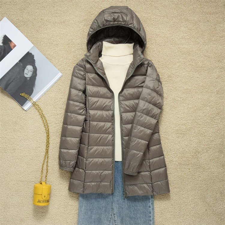 Down jacket women cross-border new thin medium and long take-off cap plus fat plus size 200kg can wear coat tide Down jacket women cross-border new thin medium and long take-off cap plus fat plus size 200kg can wear coat tide