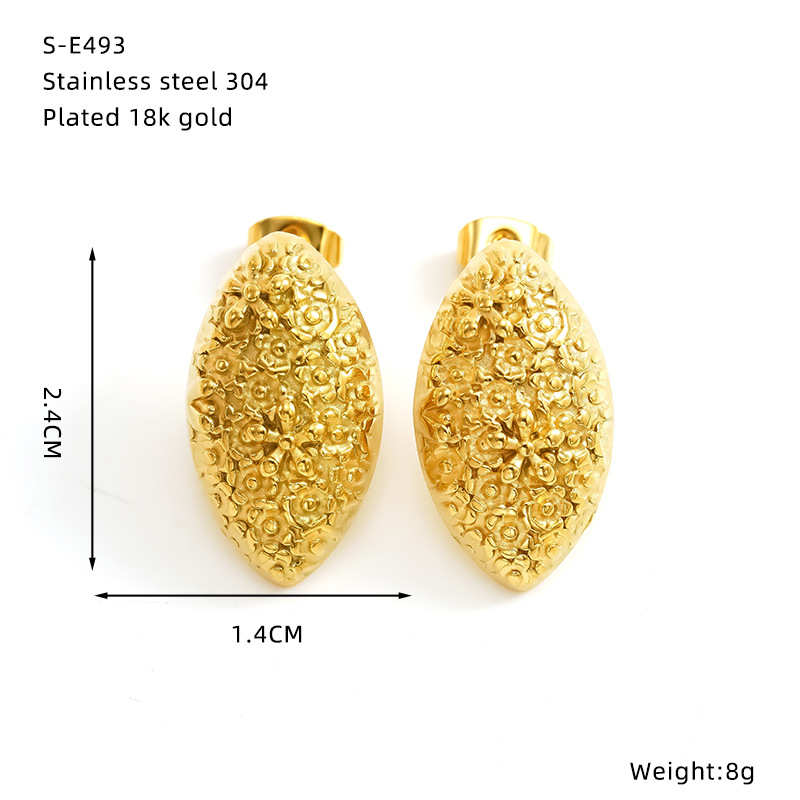 Boucles d oreilles clous marteau en acier inoxydable doré chic_voghion.com