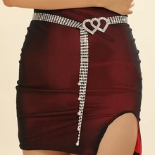 大桃心水钻简约肚皮舞腰链东方舞全水钻比基尼皮带扣优雅宴会