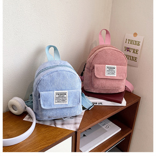 2024 New Korean Style Simple Corduroy Simple Instagram Style Shoulder Bag Girl's Heart Cute Casual Velvet Cloth Bag