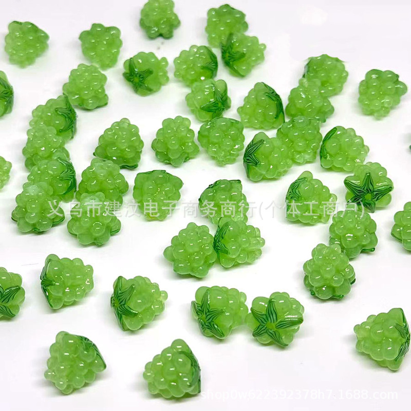 草莓葡萄琉璃珠可爱ins手绘玻璃珠子DIY跨境饰品手工制作用品|undefined
