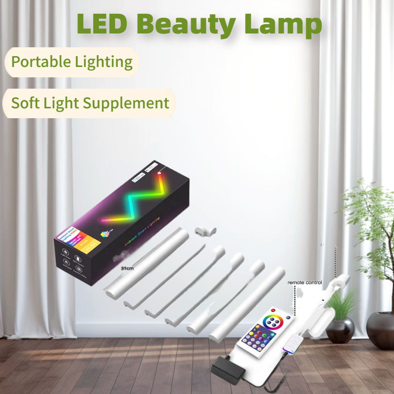 Cross-Border New Rgbic Splicing Wall Lamp Remote Control Bedside Interior Decoration Lamp Smart Creative Internet Celebrity Atmosphere Lamp