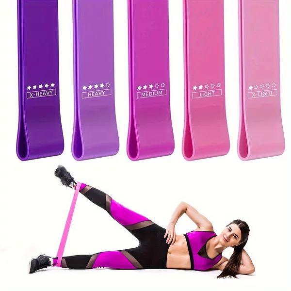 Yoga Elastic Band Fitness Resistance Band Five-Color Set Home Use Shaping Hip Lift Resistance Band Tpe Stretching Training Band