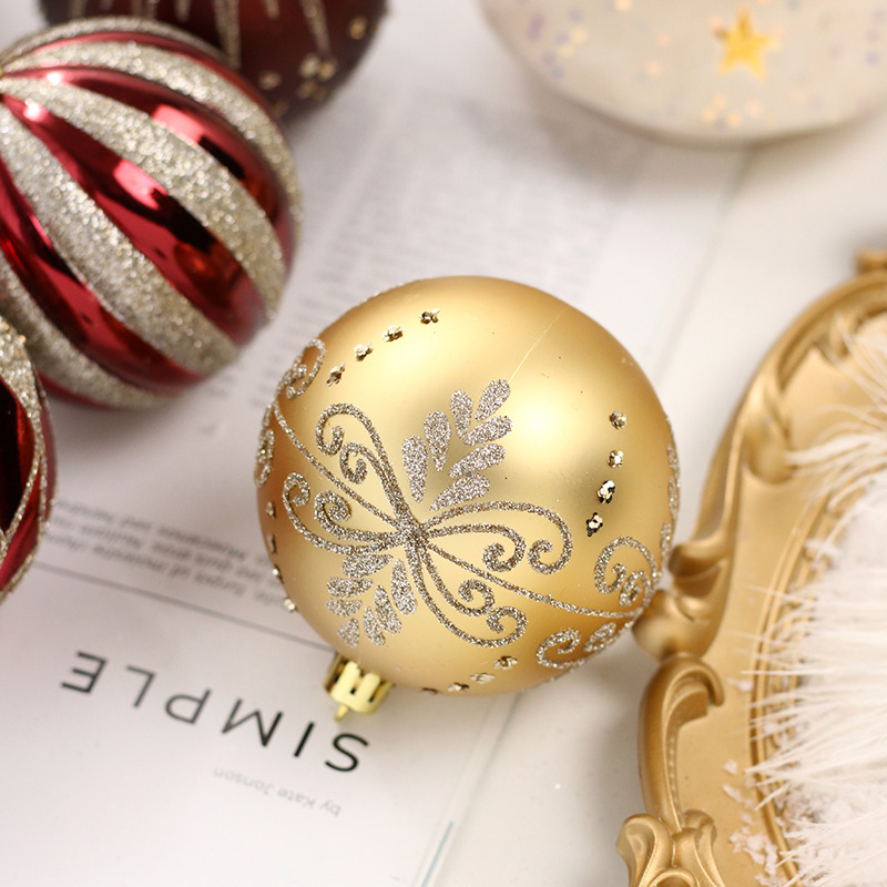 Transfronteriza nuevas decoraciones de Navidad 8CM/16 boutique pintado bolas de Navidad traje adornos de árbol de Navidad