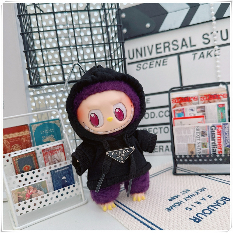 labubu ベビー服 Labubu 第一世代第二世代第三世代 10 センチメートル綿人形黒と白グレートレンディなスウェットシャツパーカーパンツ|undefined