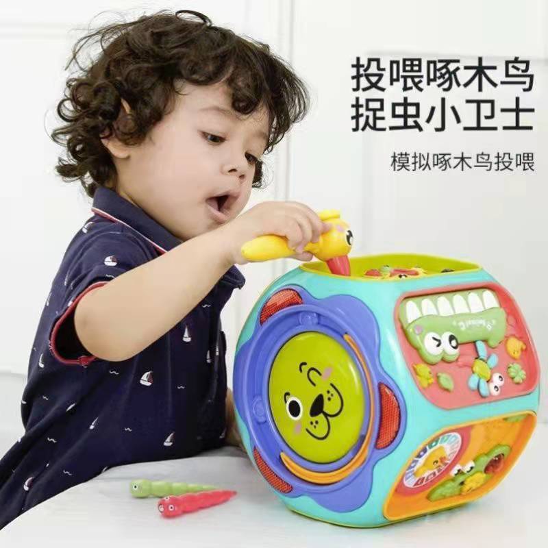 赤ちゃん向け音楽早期教育ハンドドラム、知育玩具、食事、電話、多機能おもちゃ、子供向け六面体ギフト|undefined