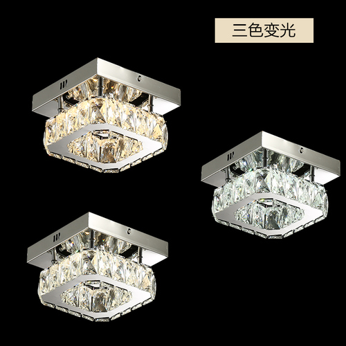 Nordic Square Corridor Balcony LED Flush Mount Modern Minimalist Entrance Hall Corridor Entry Crystal Cross-border Lighting