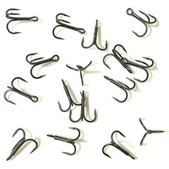 廠家魚鈎批發三本鈎黑色金剛二倍加強三本鈎帶倒刺黑鎳加強魚鈎