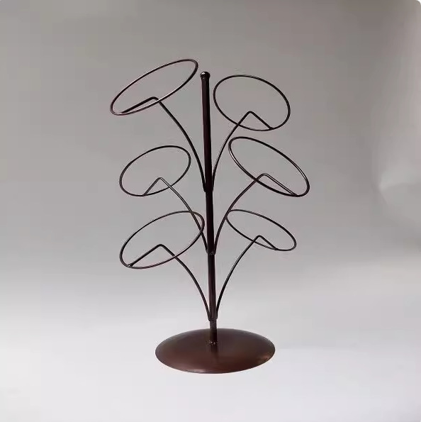 Ferro forjado transfronterizo mostrador sombrero soporte sombrero multi-círculo estante de almacenamiento estante de piso estante de sombrero estante de escritorio