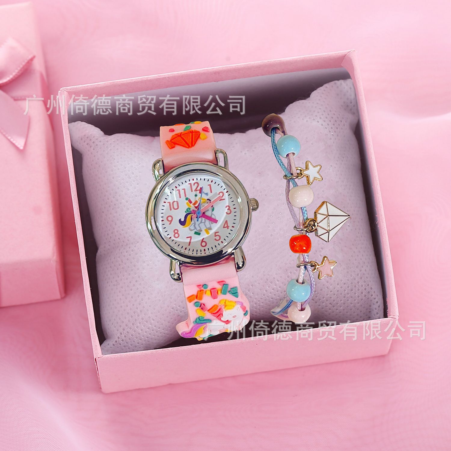 3D 부티크 다이아몬드 꽃 (핑크 시계 세라믹 구슬 체인 1 상자)