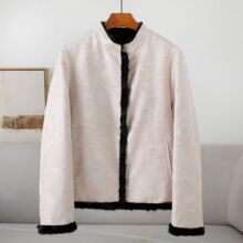 厂家现货2025海宁秋冬新款女式拼貂外套双面穿中式休闲水貂毛外套