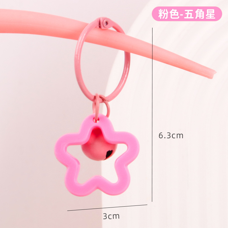 Nuevo pentagrama acrílico llavero con campanas bolsos colgantes de color auriculares cubierta colgantes pequeños regalos decoración