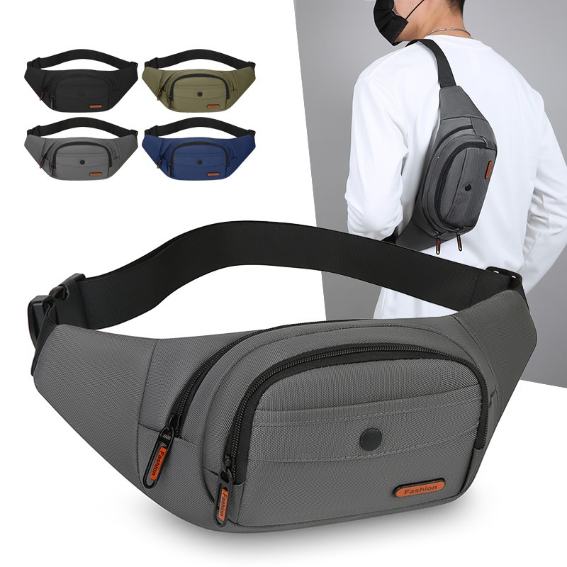 Cross-Border New Style Men's Chest Bag, Casual Travel Waist Bag, Fashionable and Simple Sports Crossbody Bag, Outdoor Waterproof Shoulder Bag