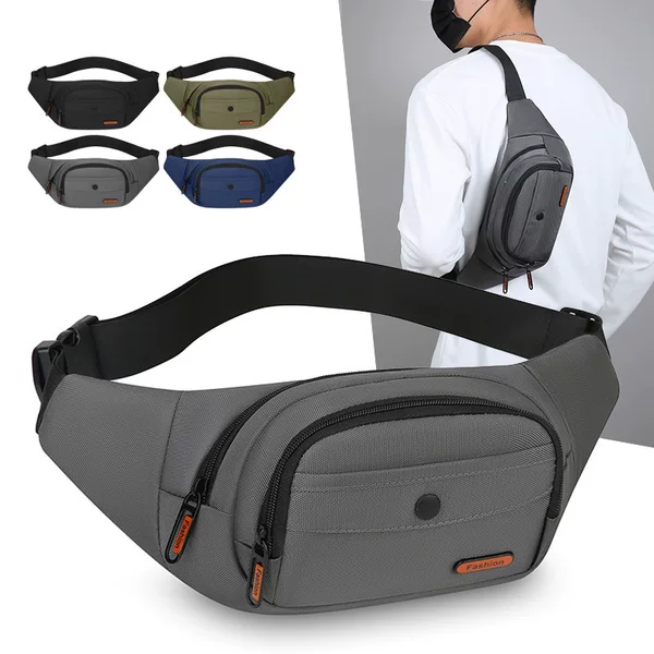 Cross-Border New Style Men's Chest Bag, Casual Travel Waist Bag, Fashionable and Simple Sports Crossbody Bag, Outdoor Waterproof Shoulder Bag