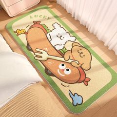可愛卡通仿羊絨地毯北歐地墊客廳臥室床邊毯吸水防滑門墊床邊地毯