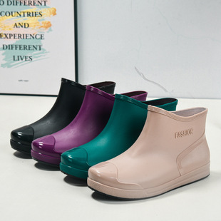 Rain boots outer wear short women's water shoes fashionable rain boots non-slip waterproof shoes waterproof rubber shoes fashionable low-top comfortable trendy