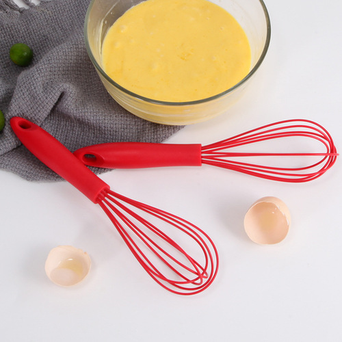 Silicone Whisk Household Plastic Handle Stirrer 10-inch 12-inch Handheld Mixer Cream Whisk
