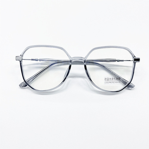 2100t New Ultra-Light TR Myopia Glasses for Women, Polygon Frame, Simple Non-Random Blue Light Blocking Glasses