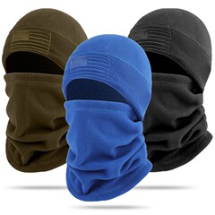 アメリカ国旗の刺繍入り、冬用裏起毛保温帽子、フリースネックウォーマー、アウトドアサイクリング用ネックプロテクター、防風保温