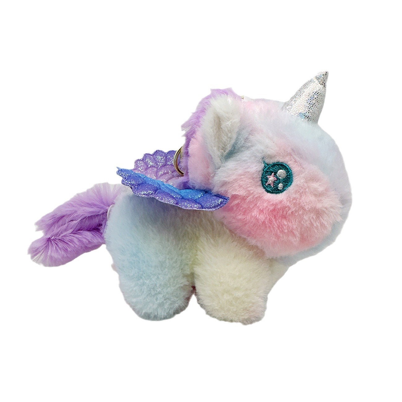 귀여운 봉제 흔들리는 꼬리 유니콘 인형 키 체인 도매 소녀 가방 매달려 부티크 인형 잡아